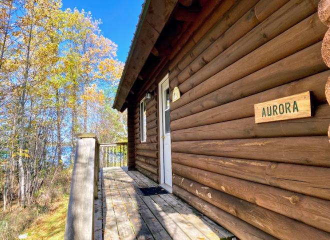 Aurora's wrap around deck to the lakeside.