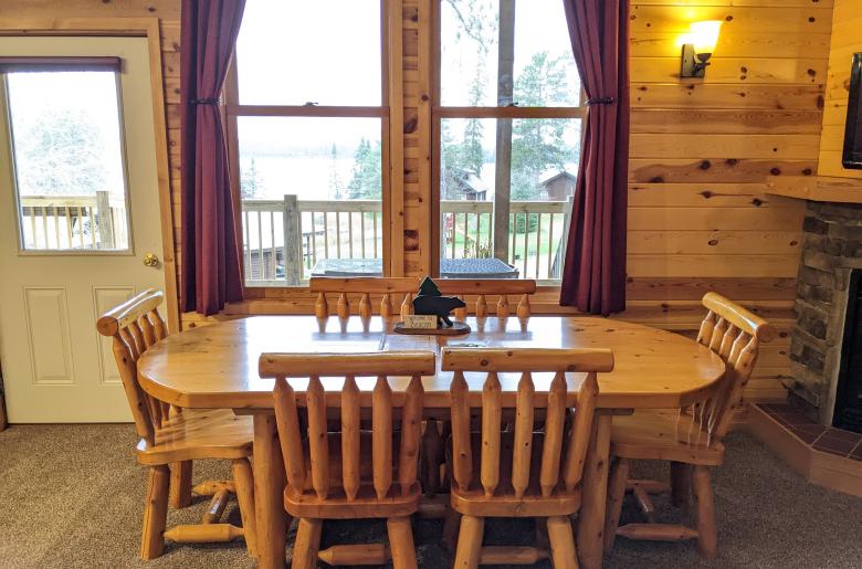 Dining area with seating for six.