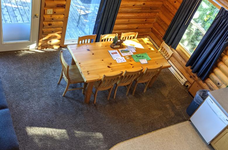 Dining room with views of the lake.