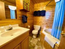 Loft bathroom with an oversized whirlpool tub.